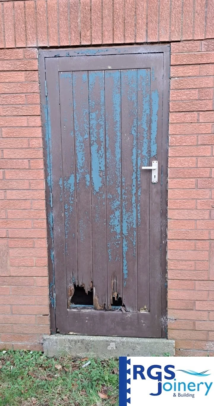 Timber Door Replacement before — in West Yorkshire by RGS Joinery and Building