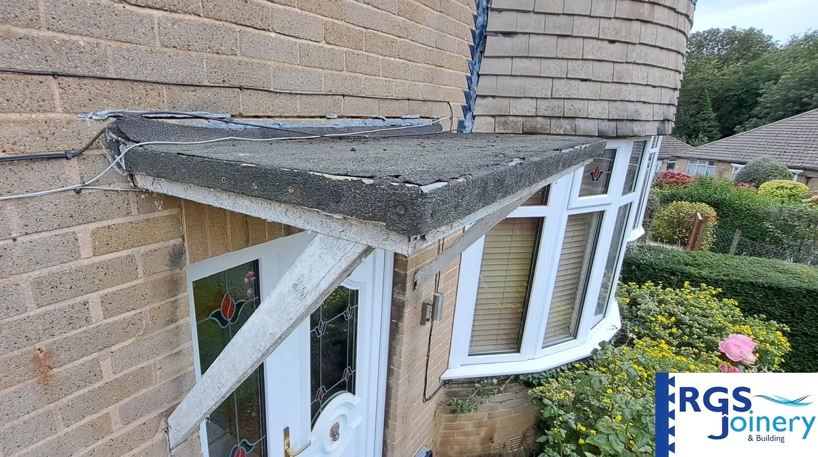 Front Door Canopy Replacement before — Joinery in West Yorkshire by RGS Joinery and Building