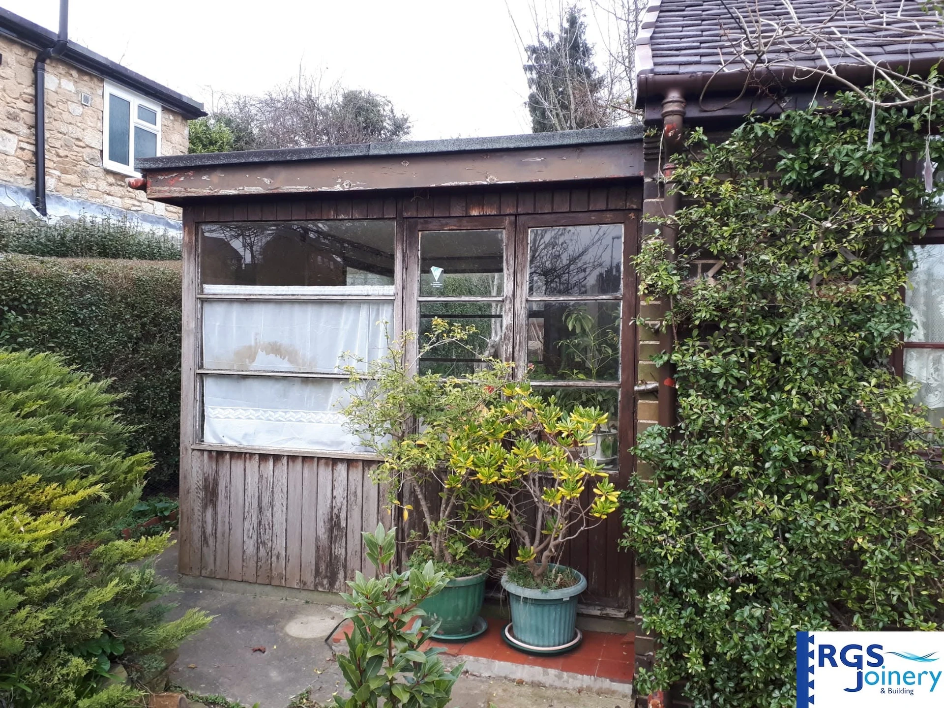 Sunroom Rebuild with Velux Windows — before