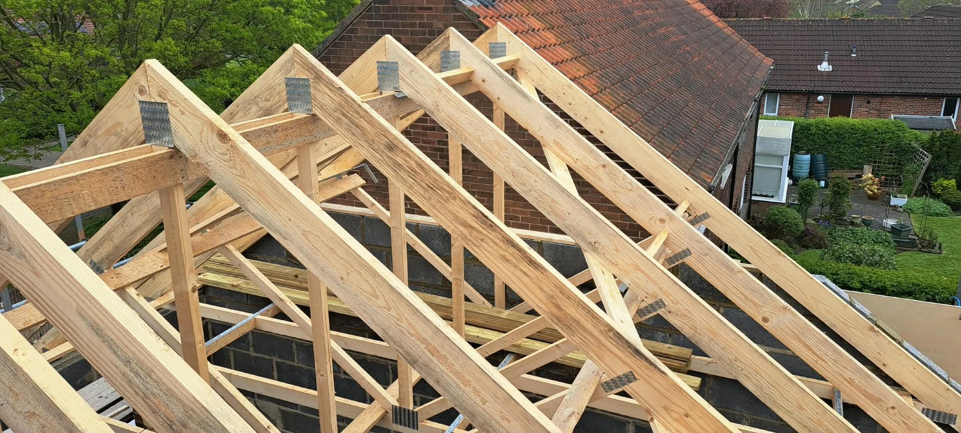 Cut Roof Timbers in West Yorkshire by RGS Joinery and Building