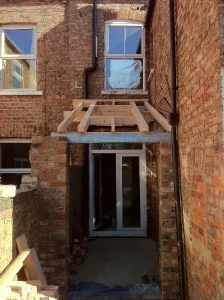 Court Yard Extension roofing timber