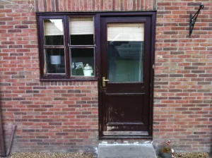 Replacement Hardwood Door With Gate before