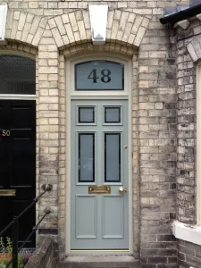 Period Terrace Replacement Front Door Frame & Door before after