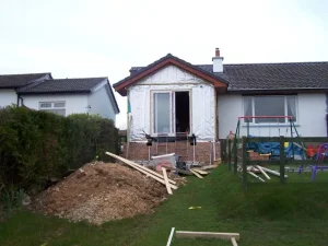 Timber Framed Extension With Two Decking Areas cladding works