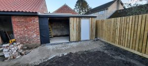 Garden Office door works