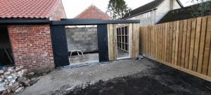 Garden Office door and roofing work