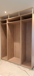 Built in Four Door Wardrobe after doors timber framework